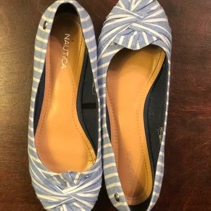 Nautica Blue & White Striped Flats